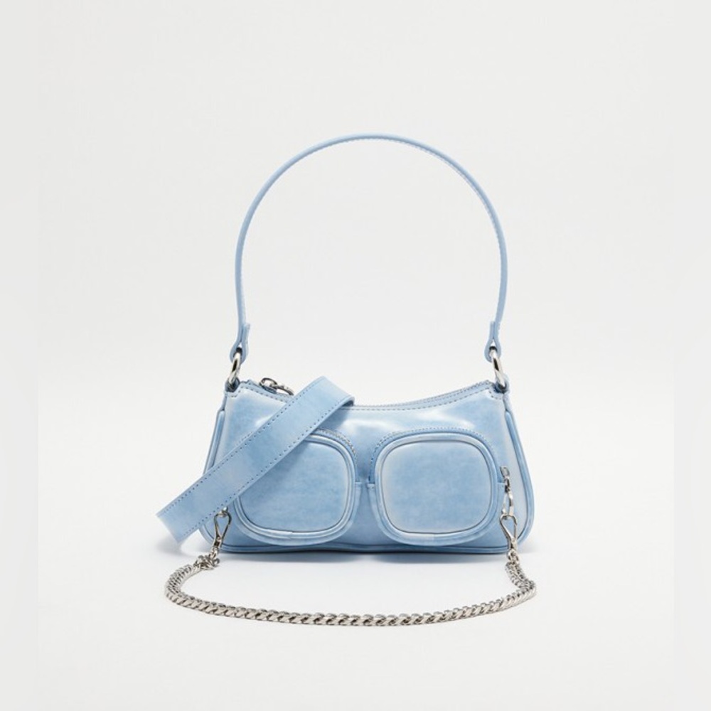 Charles and Keith Letitia Chain-Link Bag in Light Blue